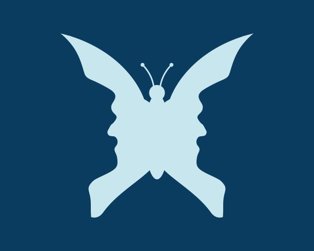 两个头的剪影。图片下载