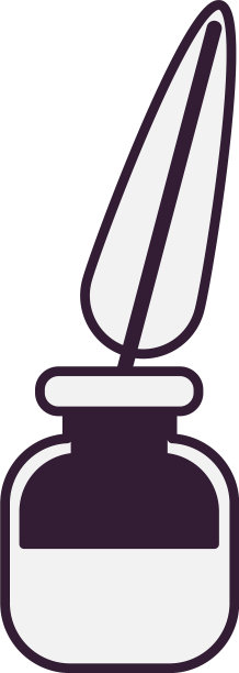 瓶子墨水与羽毛图标图片下载