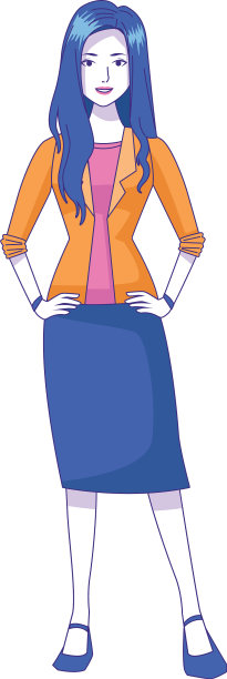 年轻女商人图标平面设计图片下载