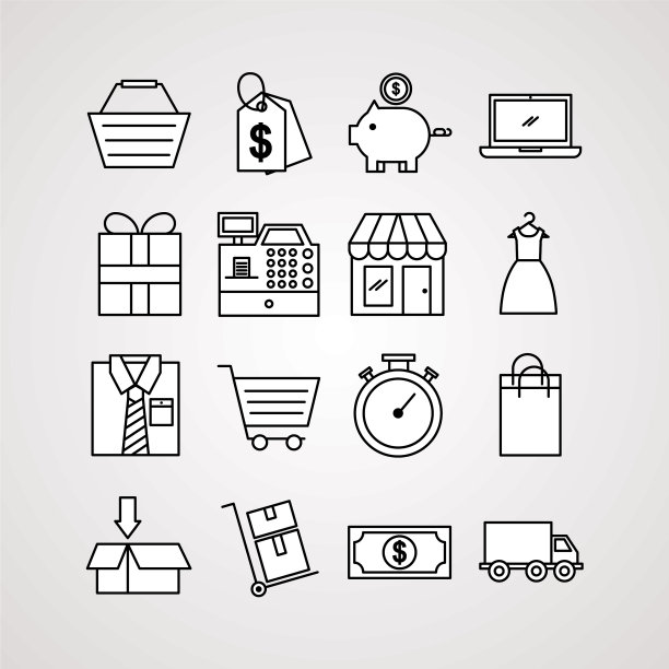 捆绑电子商务图标图片下载