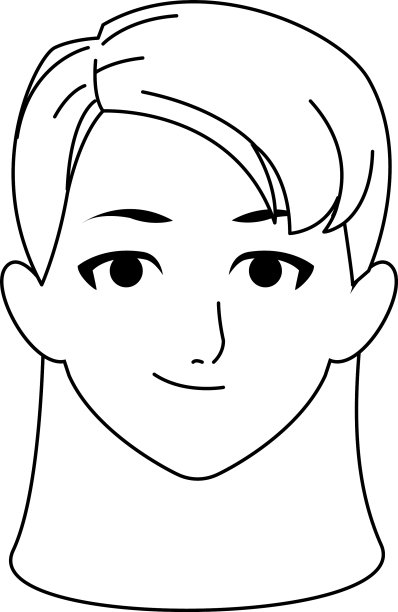 年轻女子脸图标平面设计图片下载