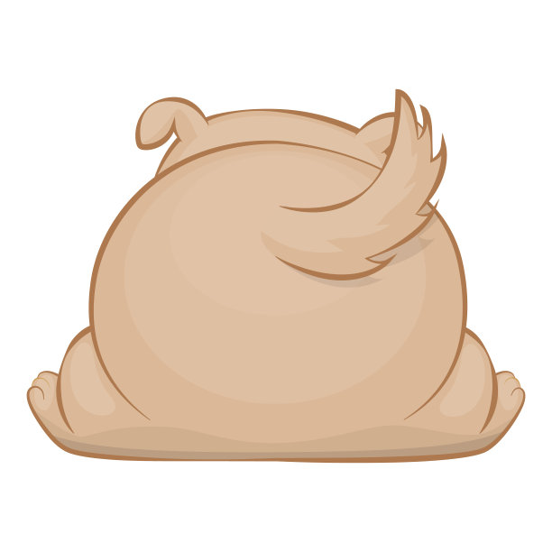 可爱的卡通狗从后面看。图片下载