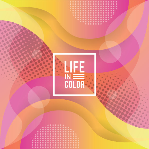 黄色和粉色波浪的色彩中充满了生命的色彩图片下载