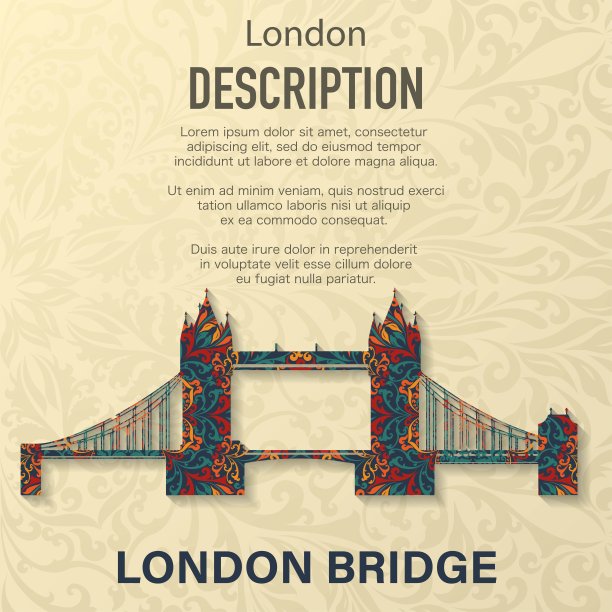 伦敦桥花卉图案背景图片下载
