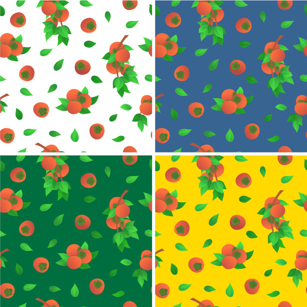 柿子花纹成熟桔套。图片下载