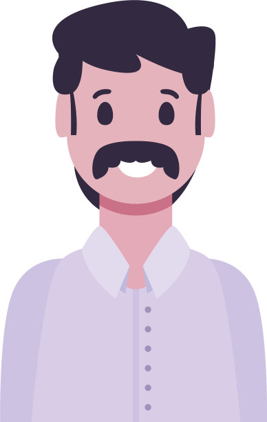 孤立的有胡子设计的化身图片下载