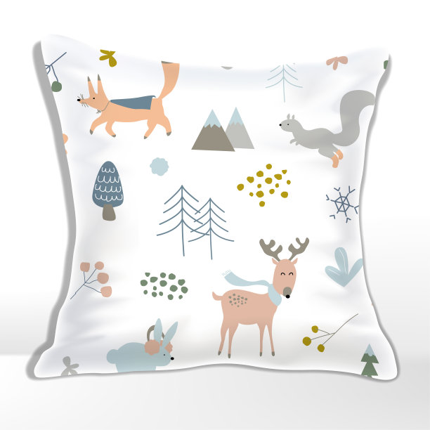 矢量素色和白色枕头或靠垫模型，方形图片下载