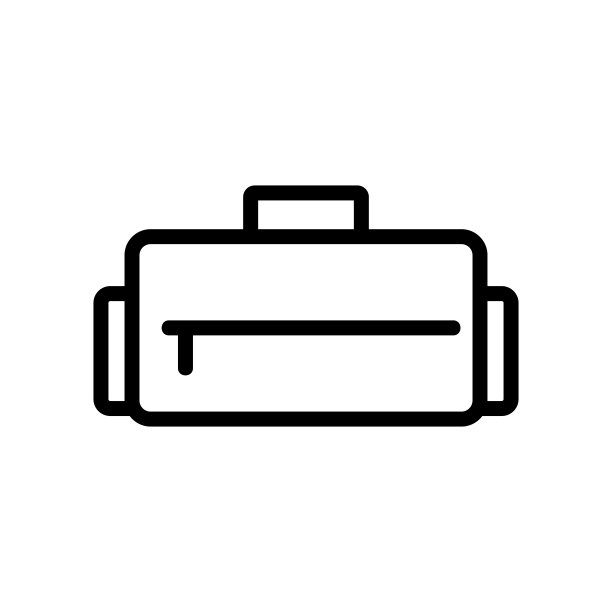 运动包与拉链图标矢量大纲插图图片下载