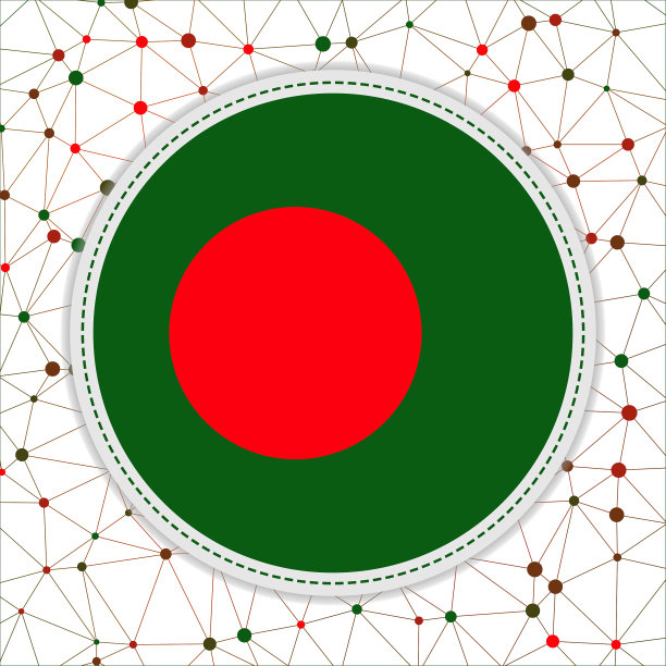 具有网络背景的孟加拉国国旗。图片下载