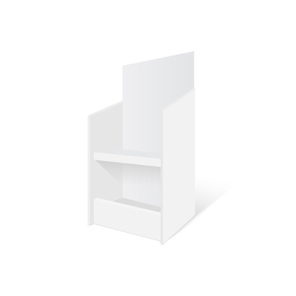 模型3D纸板零售展示架地板架。向量图片下载