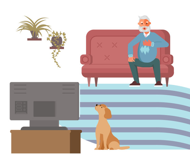 老人正在看新闻图片下载