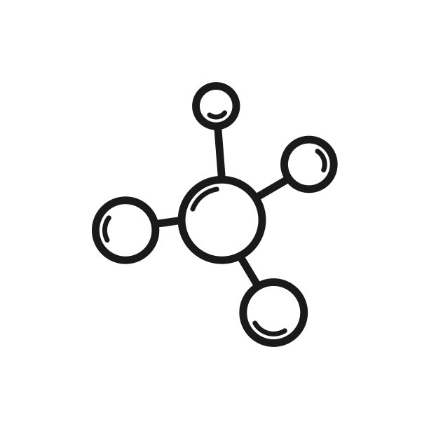 分子图标在时尚的平面风格图片下载