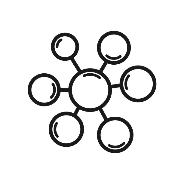 分子图标在时尚的平面风格图片下载