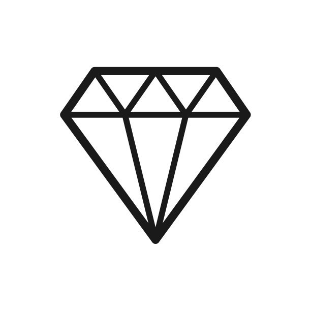 钻石图标在时尚的平面风格图片下载