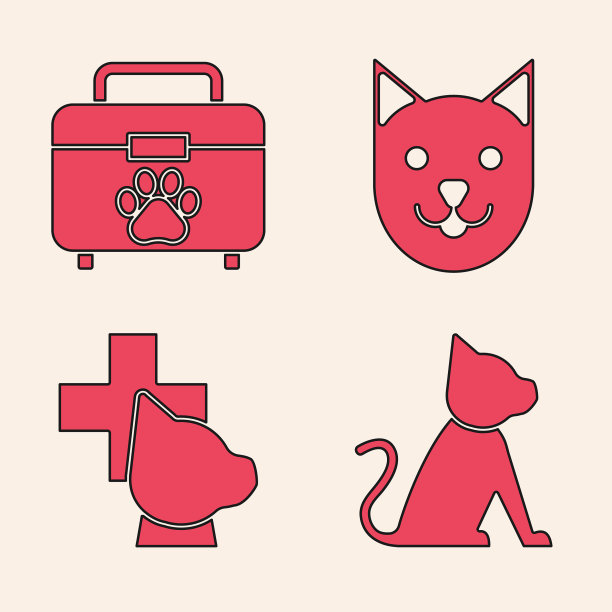 设猫宠物急救箱，猫和兽医图片下载