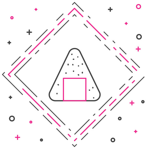 线饭团图标孤立在白色背景。日本的食物。色彩斑斓的轮廓的概念。矢量图图片下载