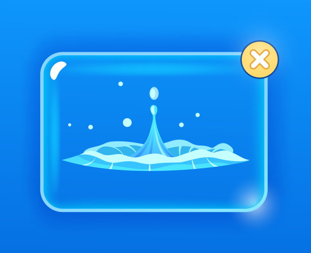 水滴落水孤立在蓝色。春天图片下载