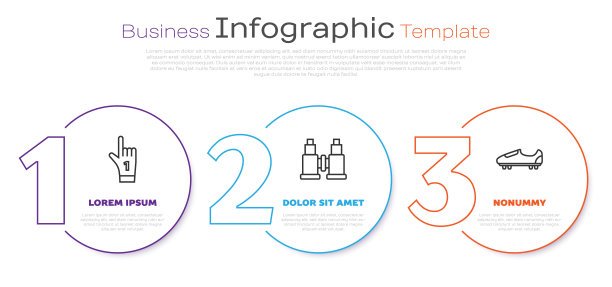 Set line 1 1 fan hand glove with finger raised，双筒望远镜和足球或足球鞋钉鞋。业务信息模板。向量图片下载