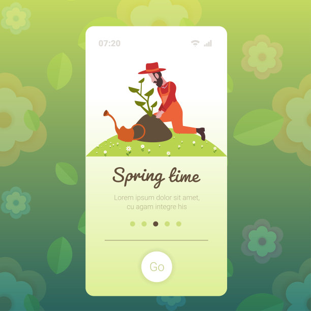 农人以统一的植树浇水、自然环境生态、春耕时间为理念图片下载