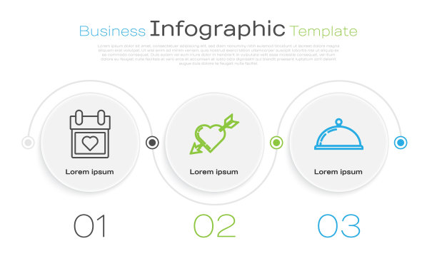 刻有爱心的线日历，刻有爱心和箭头的爱的符号，上面盖着一盘食物。业务信息模板。向量图片下载