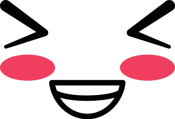 孤立卡哇伊笑脸卡通设计图片下载