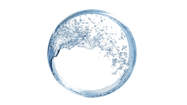 3d逼真的水飞溅圆形框架，aqua，清晰的液体飞溅孤立在白色的背景图片下载