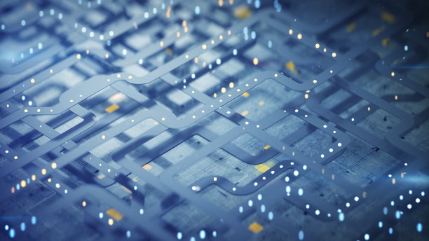 蓝色科幻技术结构3D渲染图片下载