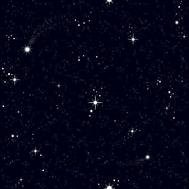 空间无缝格局，美丽的宇宙，夜空繁星点点。纹理壁纸，织物，包裹，网页背景，矢量插图图片下载