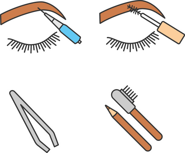 眉毛塑造颜色图标集图片下载
