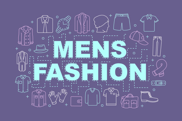 男士服装词概念横幅图片下载