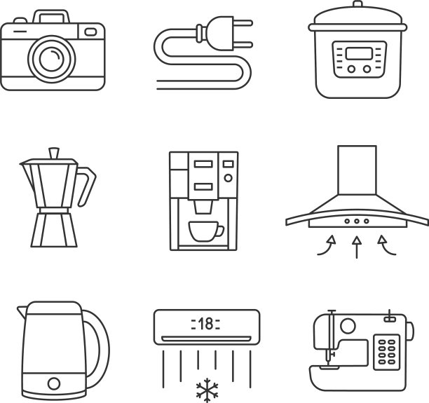 设备线性图标集图片下载