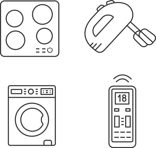 家电线性图标集图片下载