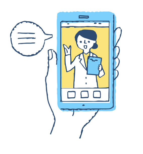 医生在智能手机的屏幕上显现出来图片下载