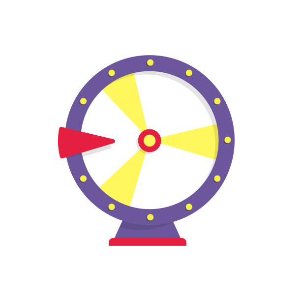 红色，蓝色和黄色的幸运轮插图图片下载