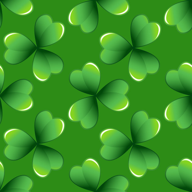 绿三叶草叶无缝图案图片下载