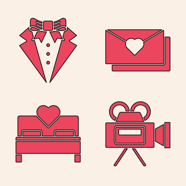 用情人节装上电影相机套装信封图片下载