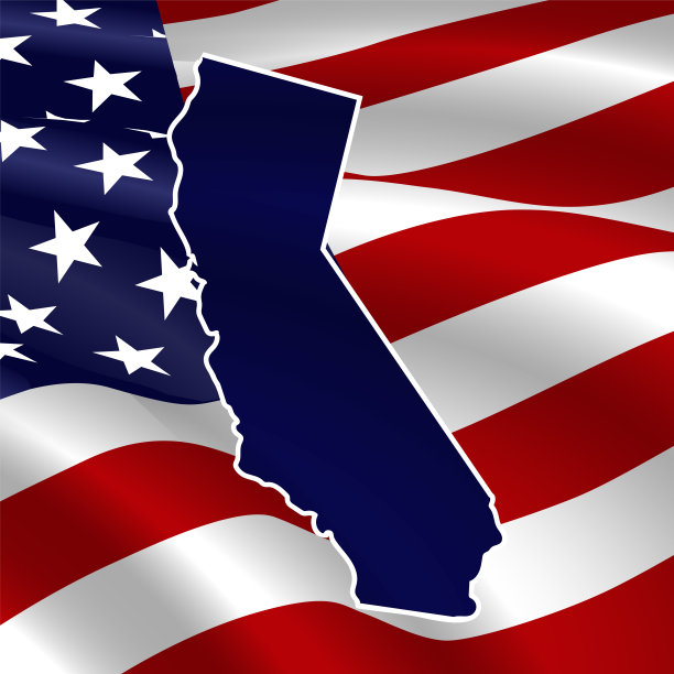 美国,加利福尼亚州。深蓝色的州轮廓图片下载