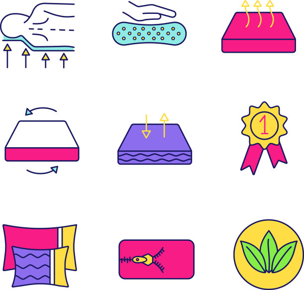 床垫颜色图标套装图片下载