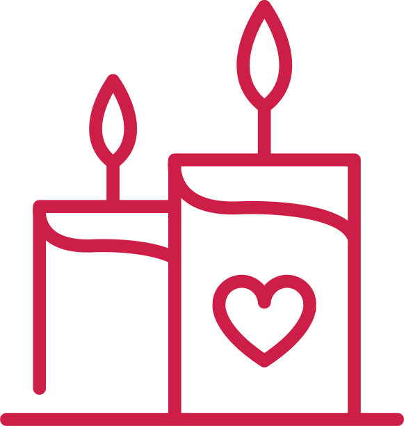 情人节燃烧的蜡烛心中爱的快乐图片下载