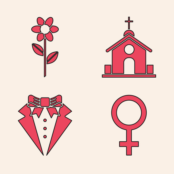 设女性象征花教堂建筑图片下载