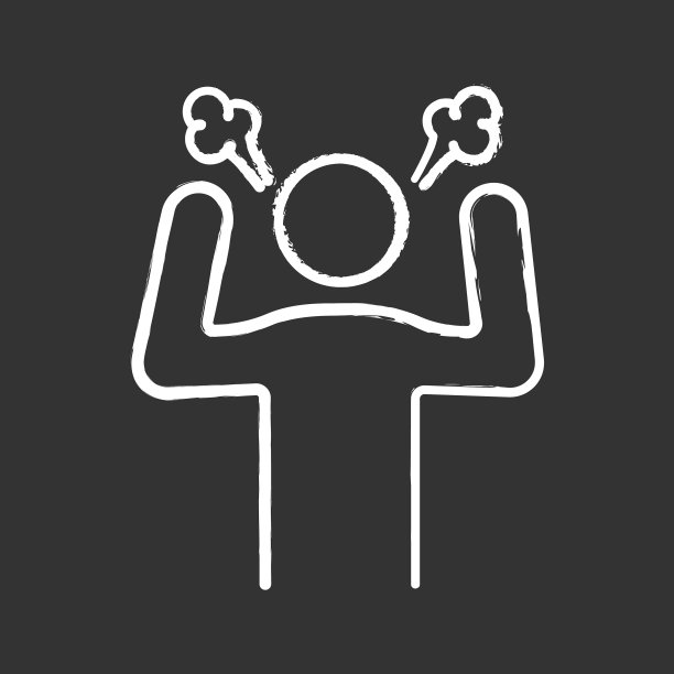 愤怒的人粉笔图标图片下载