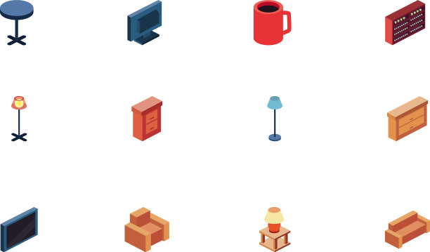 孤立的家图标集设计图片下载