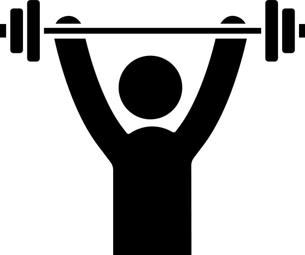 男子训练用杠铃字形图标图片下载