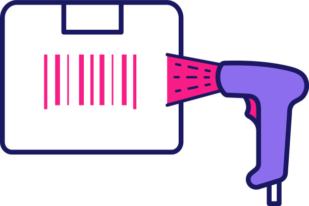 用条码扫描器彩色图标扫描框标签图片下载