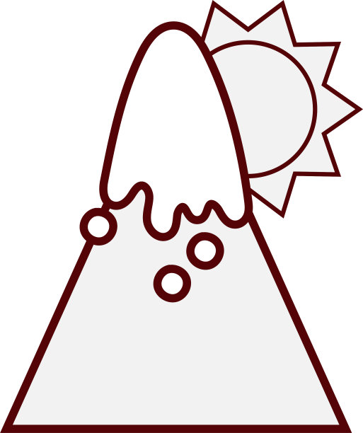 山上有雪和阳光的自然景色图片下载