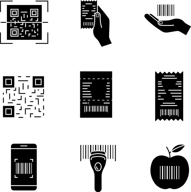条形码、字形、图标集图片下载