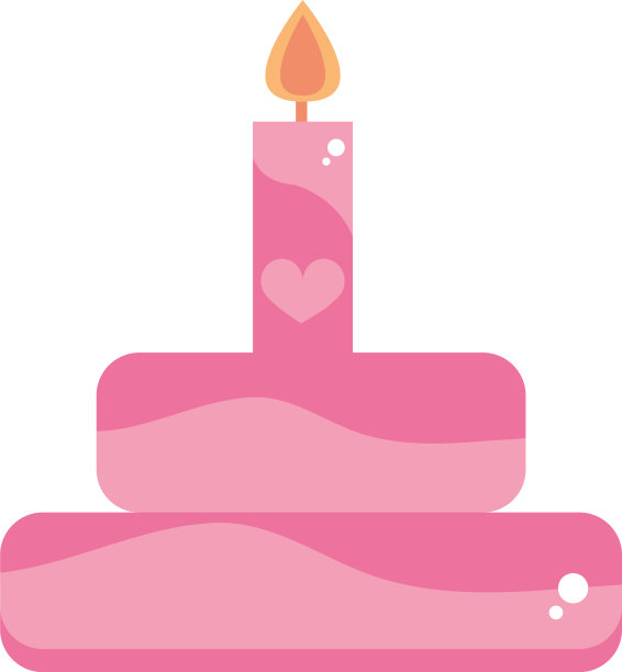 情人节快乐，甜蜜的蛋糕和蜡烛图片下载