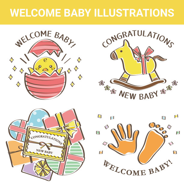 庆典资料，出生庆典，插画集图片下载