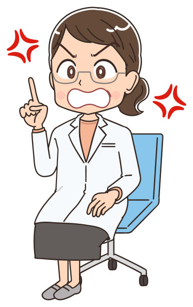 一个穿白大褂的女医生。她正坐在椅子上接受体格检查。图片下载