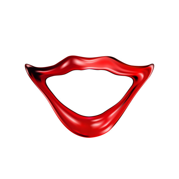 红色光泽的性感女性的嘴唇孤立在一盏灯图片下载
